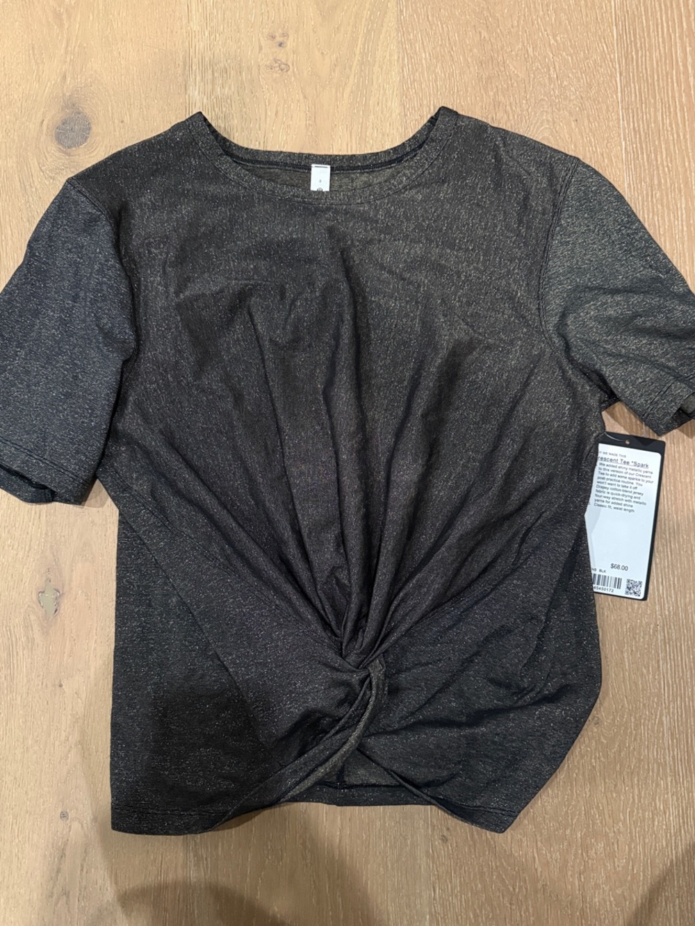 lululemon athletica Black Short Sleeve Twist-Front Tee